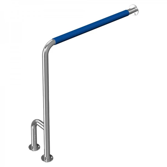 Поручень для туалета h-образный с ПВХ накладкой для инвалидов левый