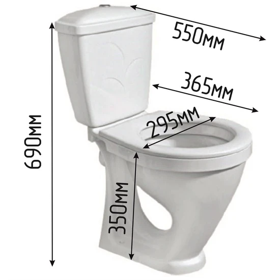 Унитаз для инвалидов детский с габаритами