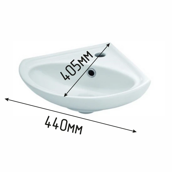 Габариты раковины угловой для инвалидов