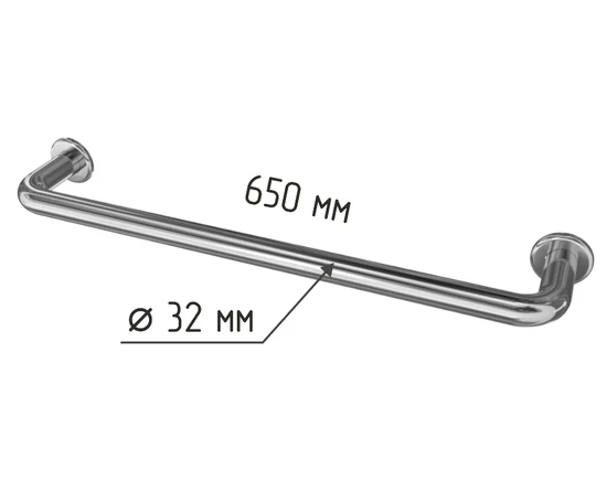 Поручень настенный прямой для инвалидов с габаритами
