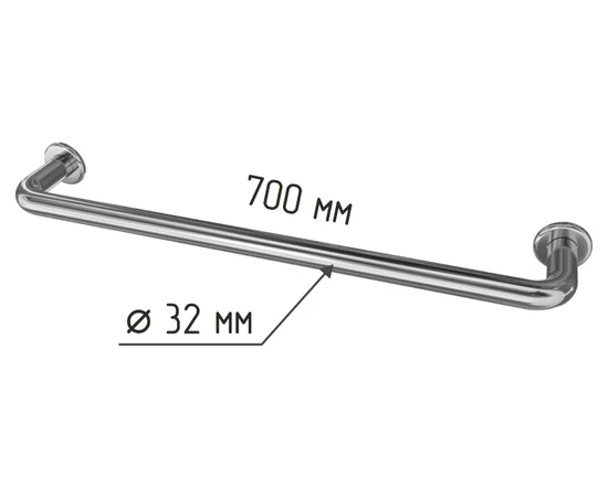 Поручень настенный прямой с габаритами