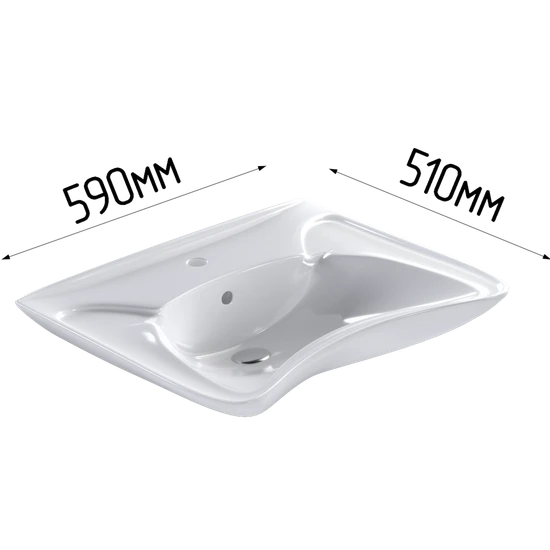 Раковина для МГН  с габаритами