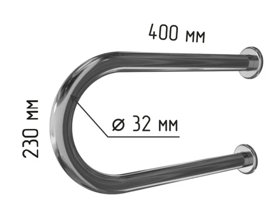 Поручень двухопорный для инвалидов с габаритами