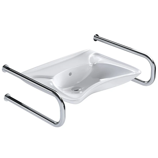 Раковина для инвалидов с двумя поручнями по ГОСТ