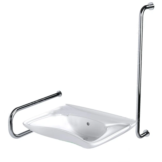 Раковина для инвалидов с двумя поручнями по ГОСТ