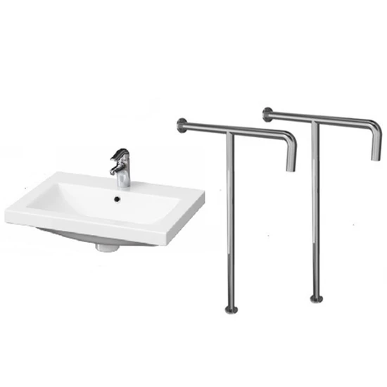 Раковина для инвалидов с Т-образными поручнями