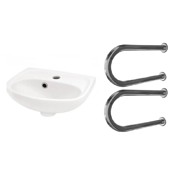 Раковина для инвалидов с 2-мя поручнями по ГОСТ