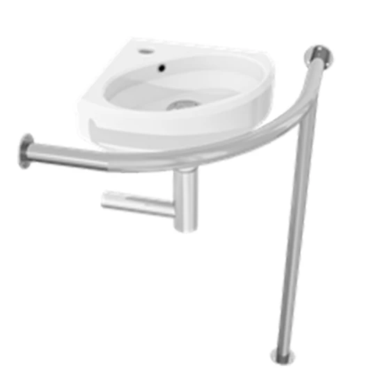 Раковина угловая с опорным поручнем для МГН