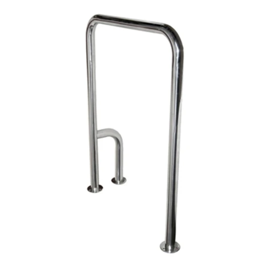 Поручень стационарный П-образный напольный для санузла для инвалидов правый