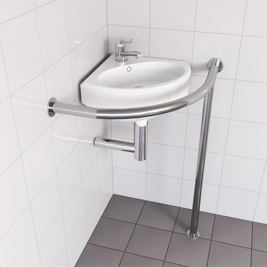 Поручень универсальный с угловой раковиной и смесителем