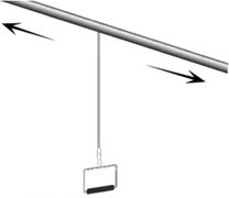 Штанга потолочная с ручкой для МГН