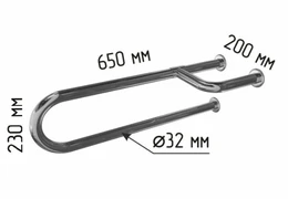 Поручень для инвалидов трехопорный левый с габаритами
