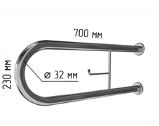 Поручень для туалета с настенным креплением откидного типа с бумагодержателем с габаритами