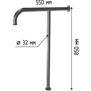 Поручень Т-образный напольно-пристенный с габаритами
