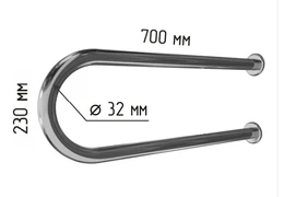 Поручень для туалета с настенным креплением откидного типа U-образный с габаритами
