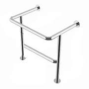 Поручень на стойках  с защитой слива для раковины для инвалидов