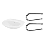 Раковина для инвалидов полукруглая с 2-мя поручнями по ГОСТ