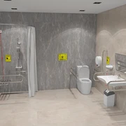 Унитаз с поручнями и системой вызова помощи