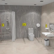 Унитаз с поручнями и системой вызова помощи