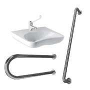 Раковина для инвалидов с 2-мя поручнями по ГОСТ