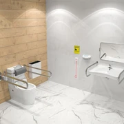 Унитаз с опорой с раковиной с зеркалом с системой вызова помощи для инвалидов