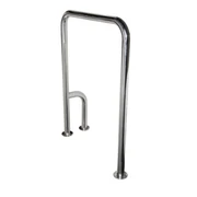 Поручень стационарный П-образный напольный для санузла для инвалидов правый