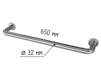 Поручень настенный прямой для инвалидов с габаритами