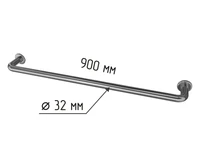 Поручень прямой настенный с габаритами