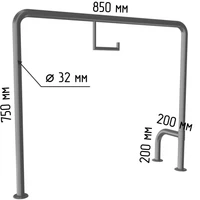Поручень стационарный П-образный с габаритами