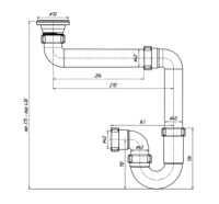 Схема прямоточного сифона для раковины