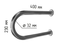 Поручень двухопорный для инвалидов с габаритами