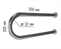 Поручень для раковины двухопорный с габаритами