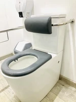 Унитаз с поручнем-опорой для спины с подушкой для инвалидов