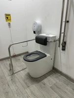 Унитаз с поручнем-опорой для спины для инвалидов