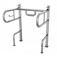 Поручень к унитазу с опорой для спины и рук для инвалидов вид слева