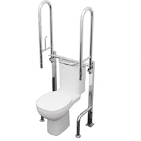 Поручень к унитазу с опорой для спины и рук с унитазом для инвалидов