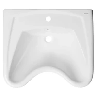 Раковина для инвалидов с изогнутой формой и отверстием под смеситель вид сверху